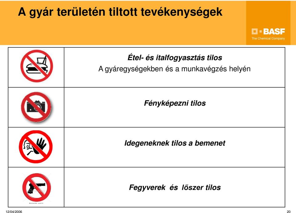 munkavégzés helyén Fényképezni tilos Idegeneknek