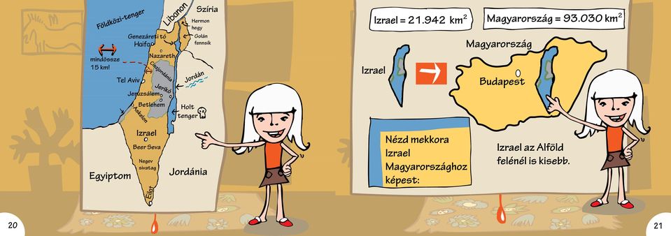 Golán fennsík Izrael = 21.942 km 2 Magyarország = 93.