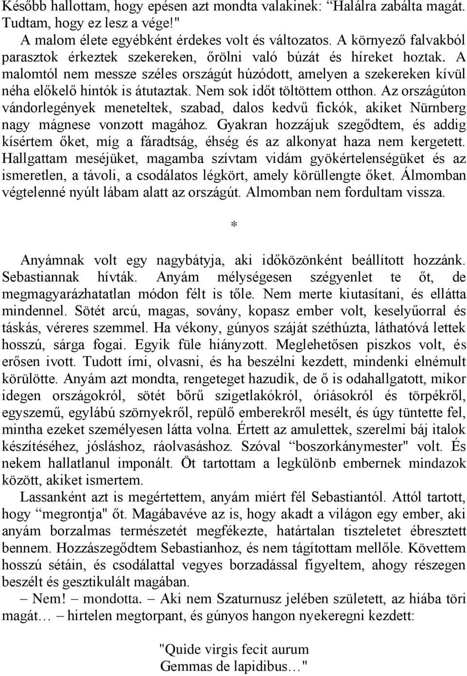 Nem sok időt töltöttem otthon. Az országúton vándorlegények meneteltek, szabad, dalos kedvű fickók, akiket Nürnberg nagy mágnese vonzott magához.