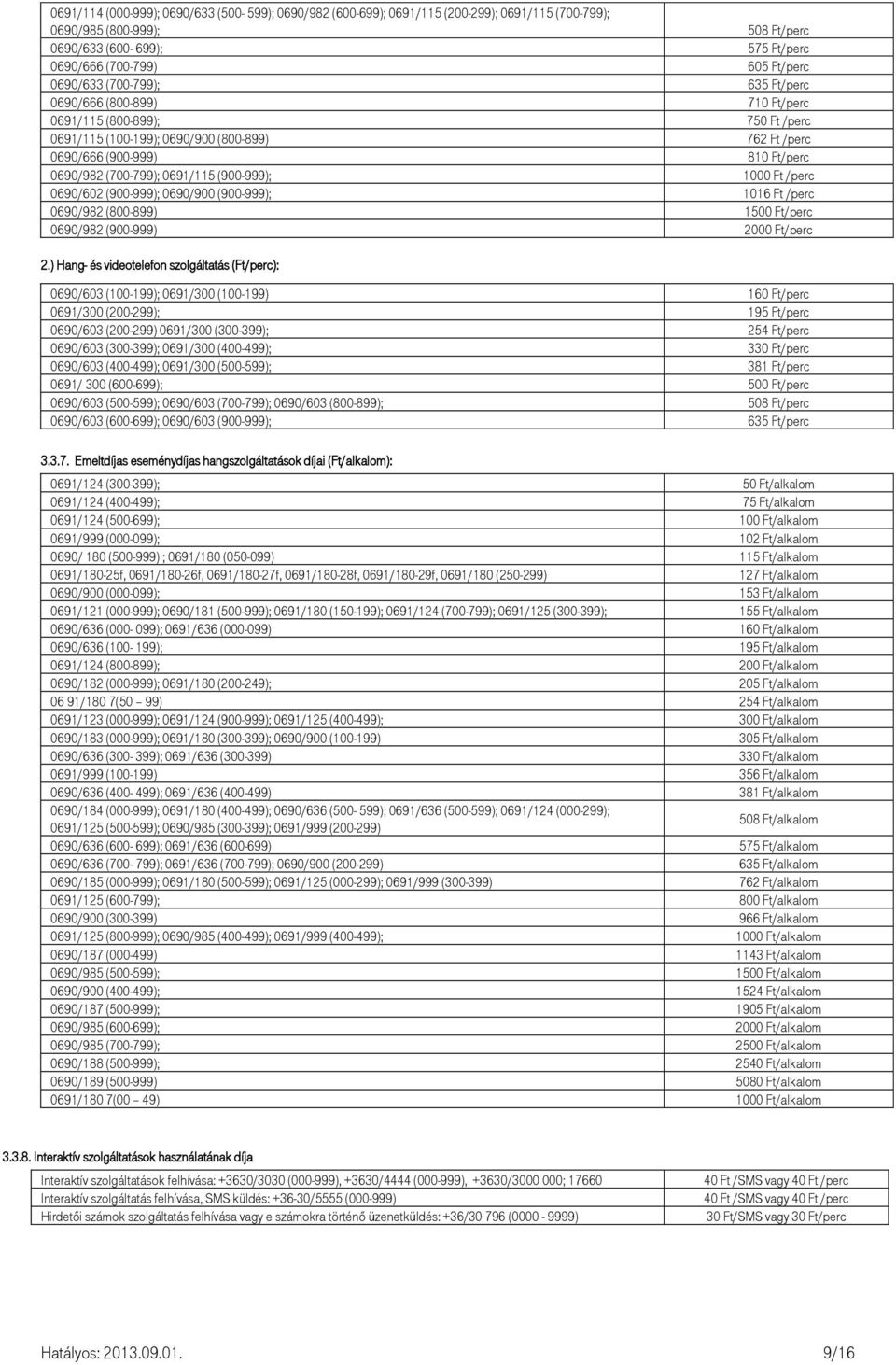 0691/115 (900-999); 1000 Ft /perc 0690/602 (900-999); 0690/900 (900-999); 1016 Ft /perc 0690/982 (800-899) 1500 Ft/perc 0690/982 (900-999) 2000 Ft/perc 2.