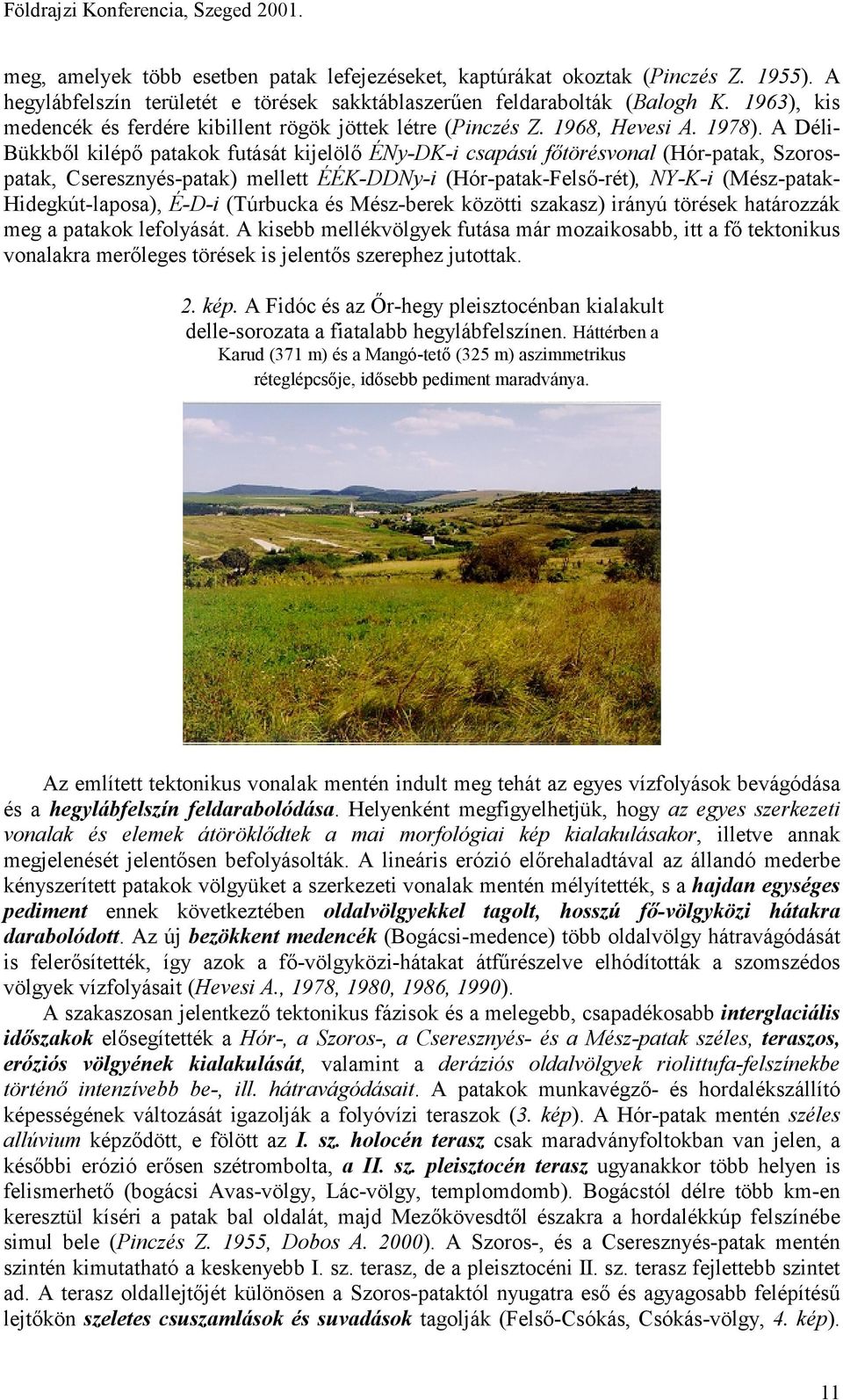 A Déli- Bükkből kilépő patakok futását kijelölő ÉNy-DK-i csapású főtörésvonal (Hór-patak, Szorospatak, Cseresznyés-patak) mellett ÉÉK-DDNy-i (Hór-patak-Felső-rét), NY-K-i (Mész-patak-