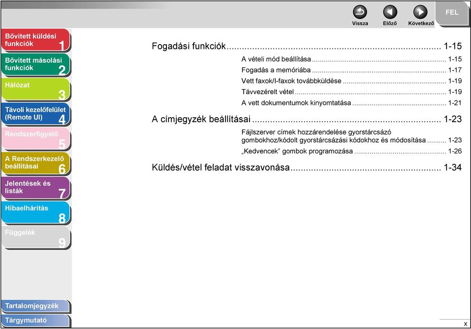 .. - A vett dokumentumok kinyomtatása... - A címjegyzék.