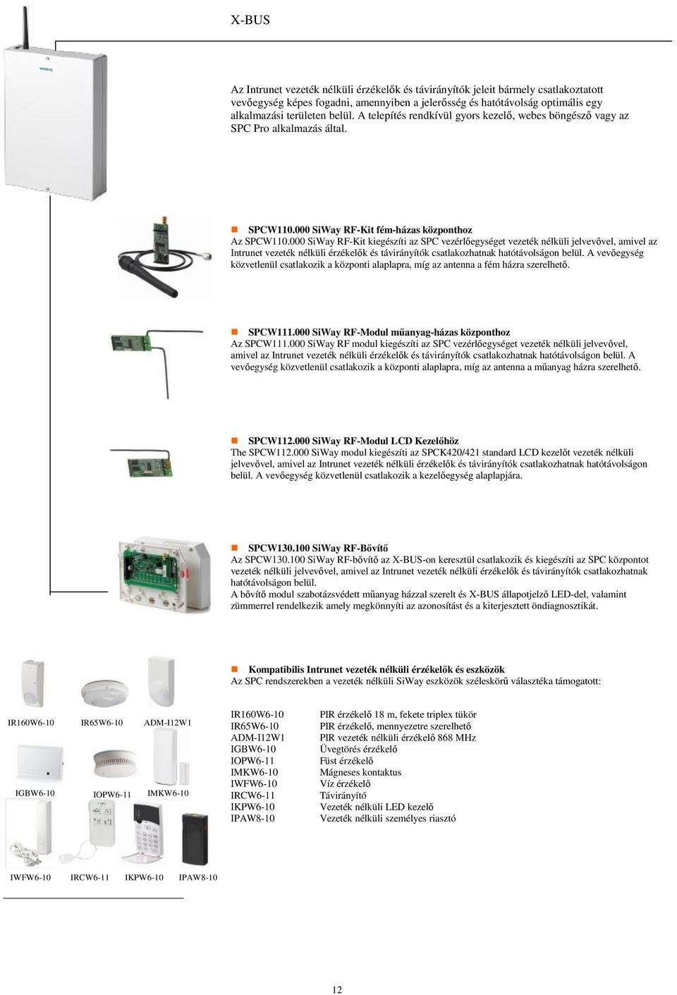 000 SiWay RF-Kit kiegészíti az SPC vezérlőegységet vezeték nélküli jelvevővel, amivel az Intrunet vezeték nélküli érzékelők és távirányítók csatlakozhatnak hatótávolságon belül.