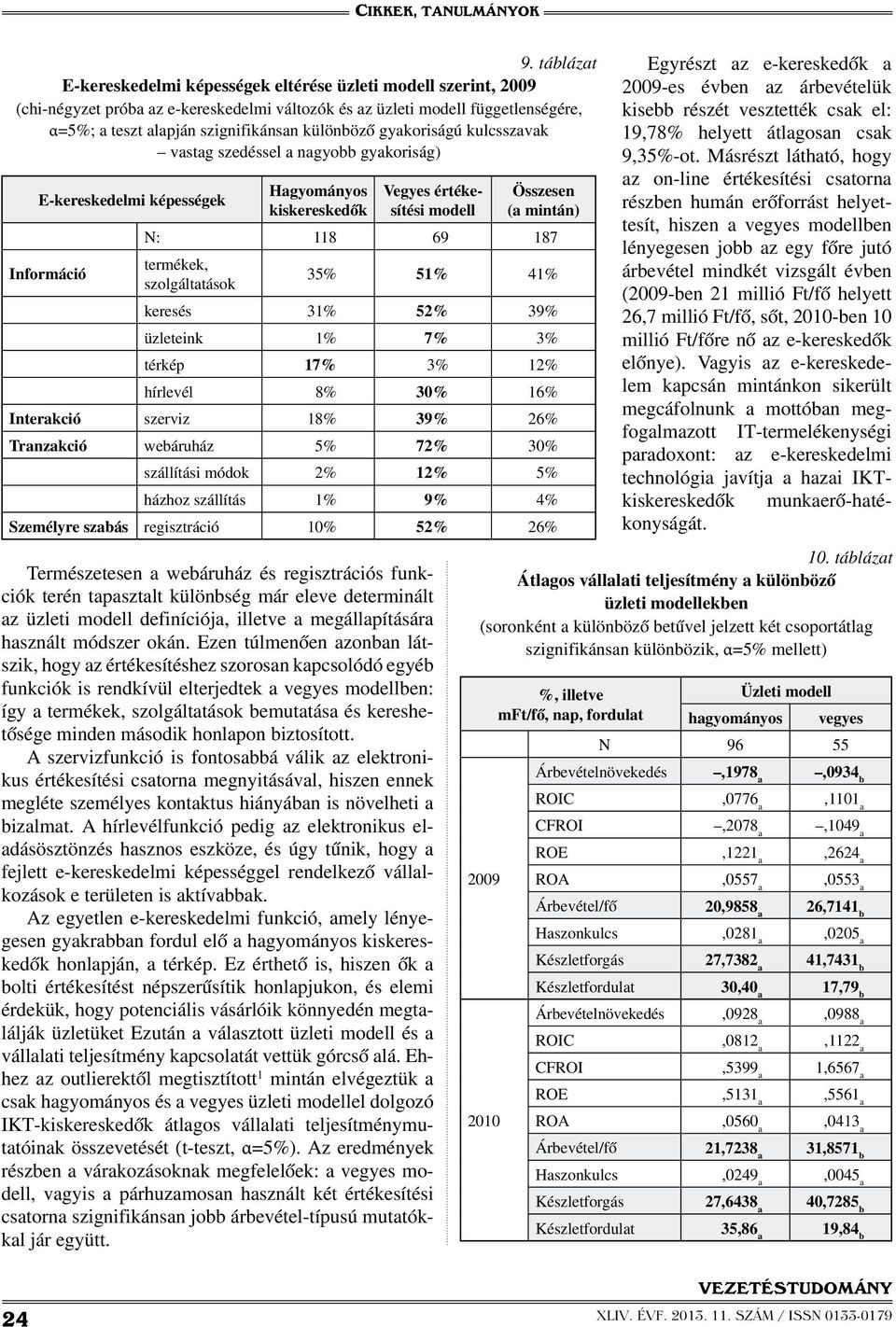 funkciók terén tapasztalt különbség már eleve determinált az üzleti modell definíciója, illetve a megállapítására használt módszer okán.