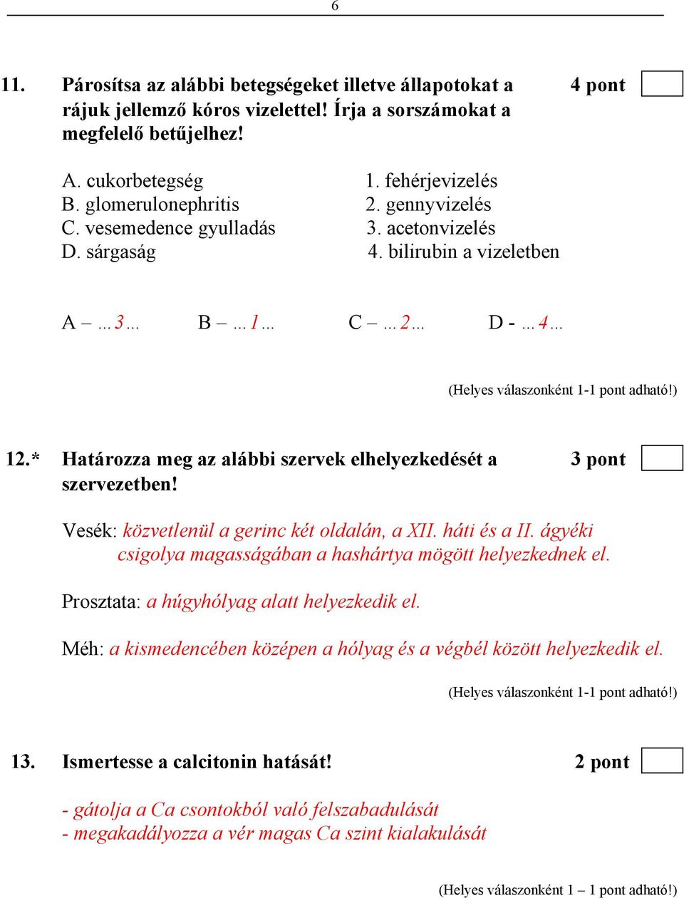 * Határozza meg az alábbi szervek elhelyezkedését a 3 pont szervezetben! Vesék: közvetlenül a gerinc két oldalán, a XII. háti és a II. ágyéki csigolya magasságában a hashártya mögött helyezkednek el.