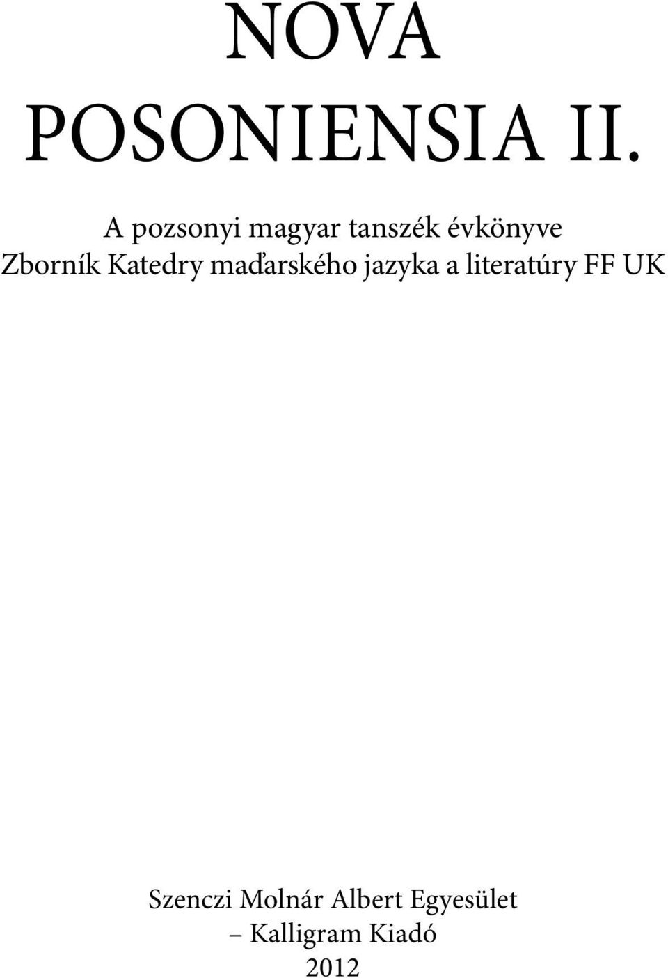 Zborník Katedry maďarského jazyka a
