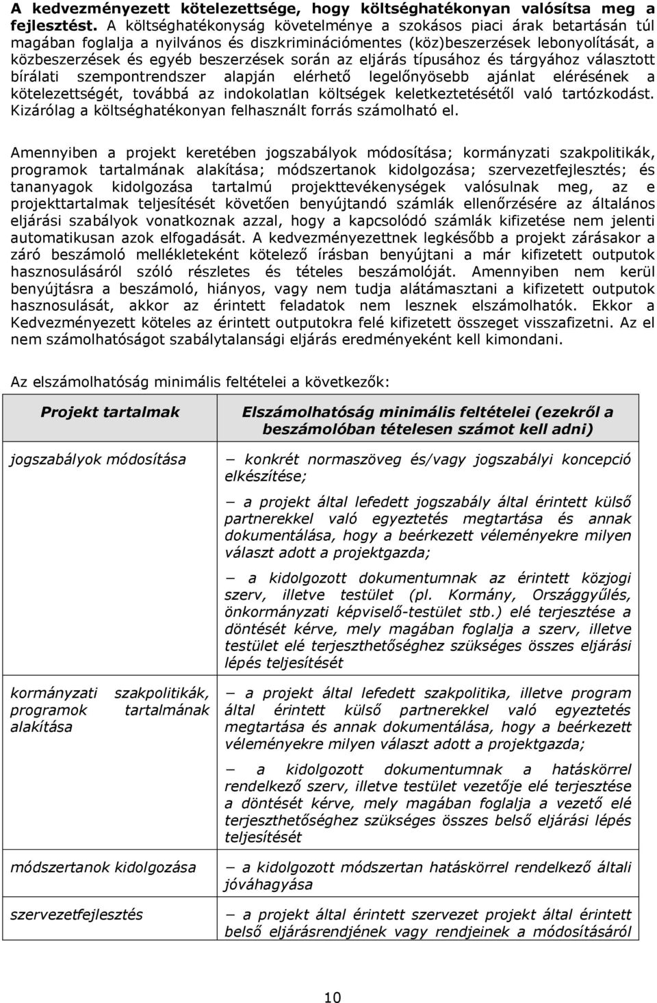 során az eljárás típusához és tárgyához választott bírálati szempontrendszer alapján elérhető legelőnyösebb ajánlat elérésének a kötelezettségét, továbbá az indokolatlan költségek keletkeztetésétől