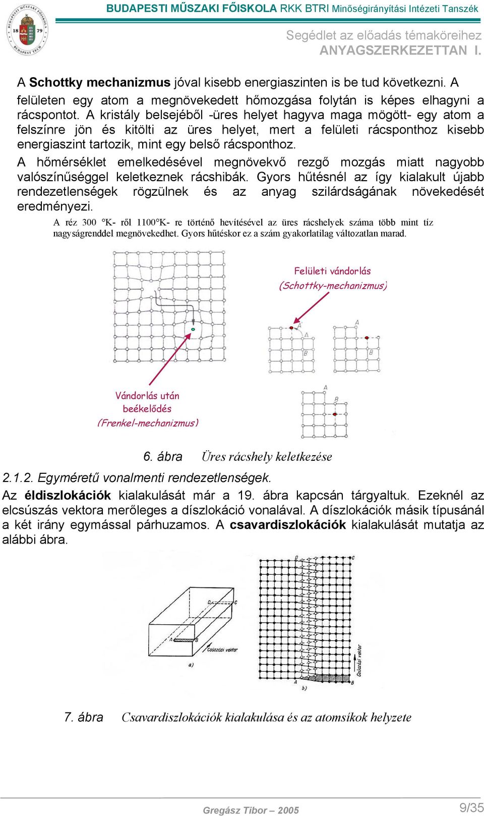 A hőmérséklet emelkedésével megnövekvő rezgő mozgás miatt nagyobb valószínűséggel keletkeznek rácshibák.