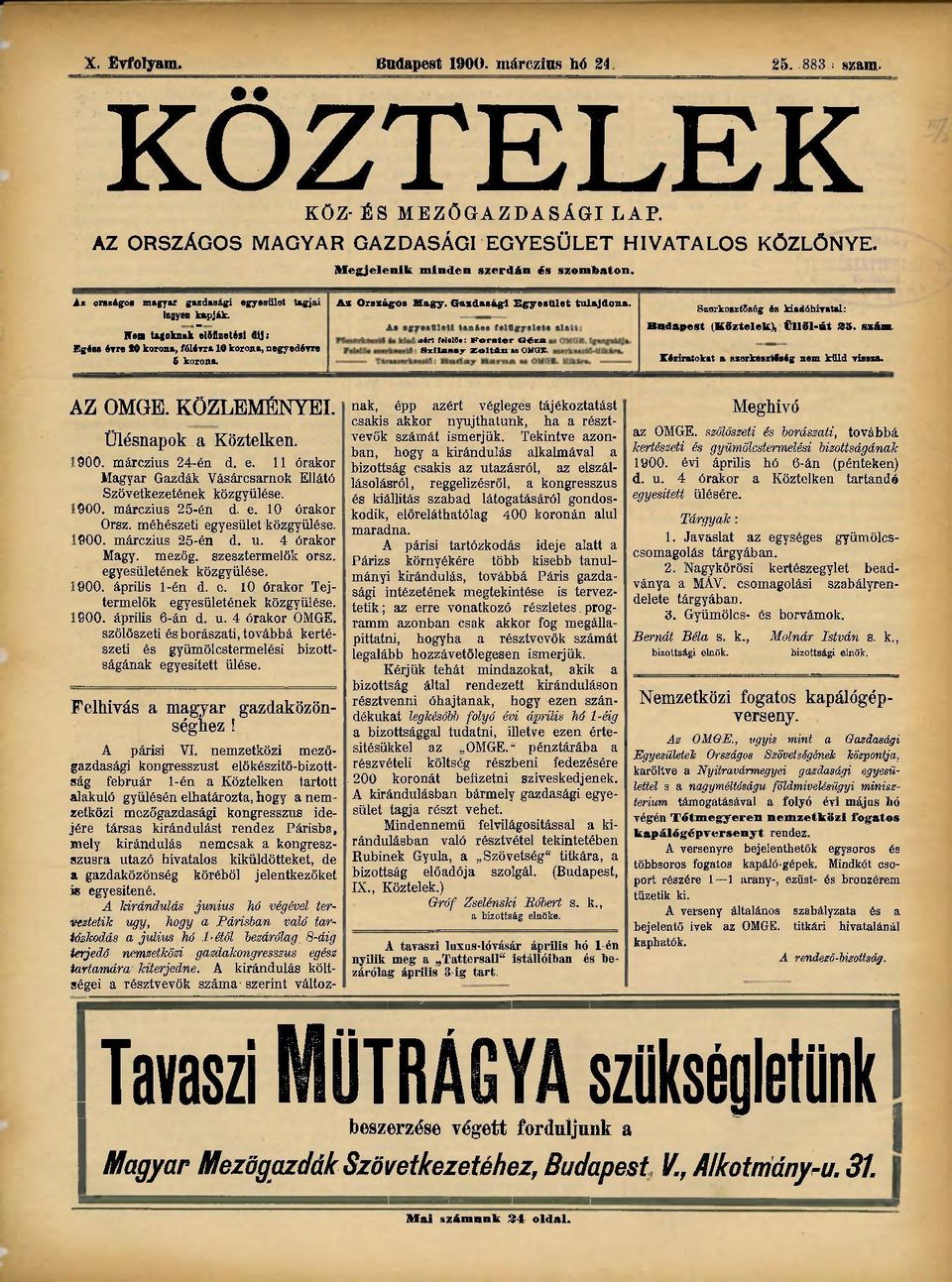 irt MalS.: Fornter Géza Szllasay ZoItAo m OMGE. SzerkeszfSség Ss kiadóhivatal: Budapest (Közteleit), Ííllöl-út 25. szám. Kéziratokat a szerkesztíség nem küld vissza. AZ OMGB. KÖZLEMÉNYEI.