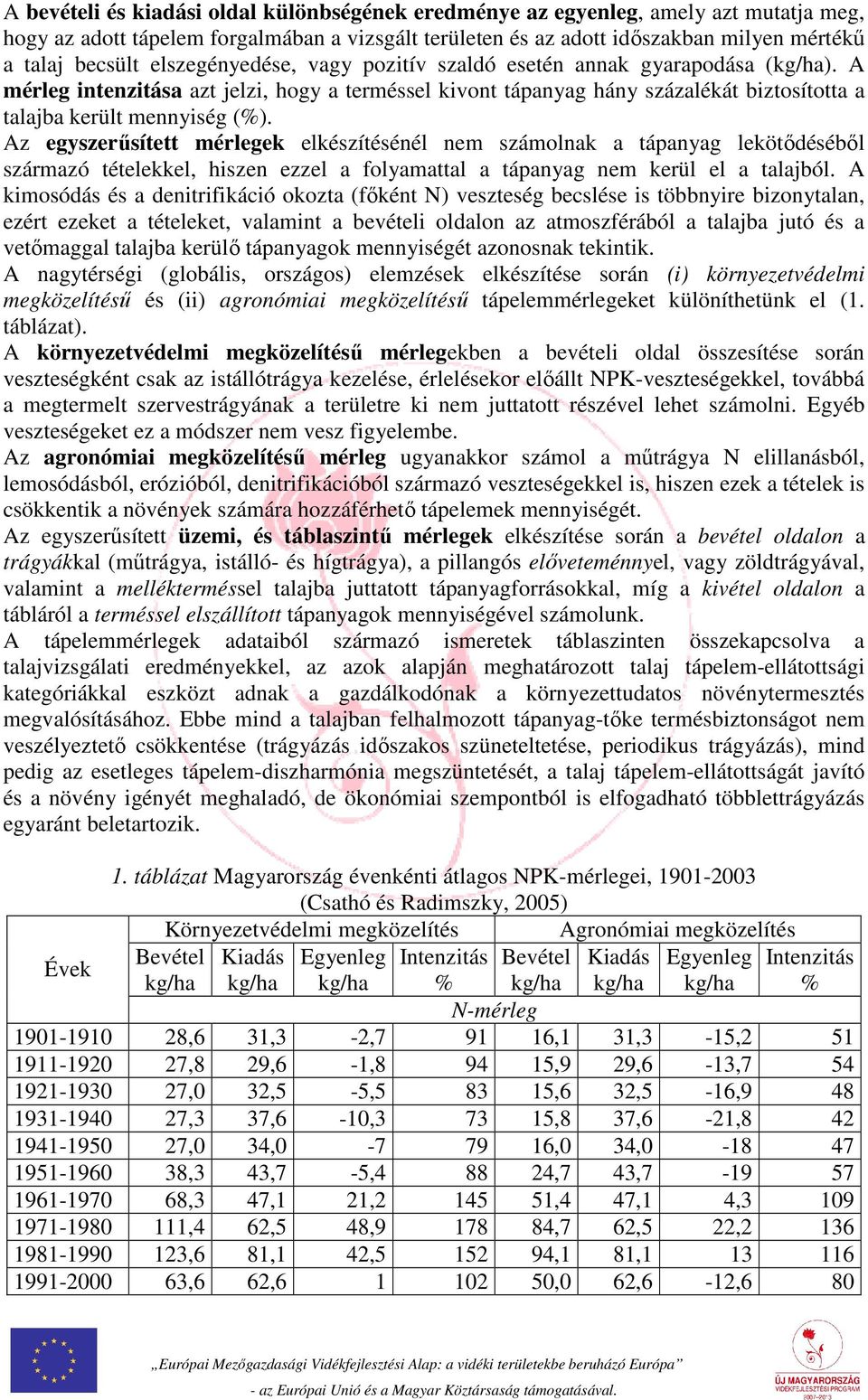 Az egyszerűsített mérlegek elkészítésénél nem számolnak a tápanyag lekötődéséből származó tételekkel, hiszen ezzel a folyamattal a tápanyag nem kerül el a talajból.