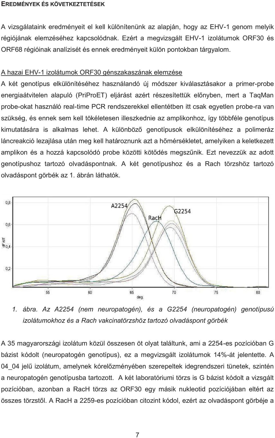 A hazai EHV-1 izolátumok ORF30 génszakaszának elemzése A két genotípus elkülönítéséhez használandó új módszer kiválasztásakor a primer-probe energiaátvitelen alapuló (PriProET) eljárást azért