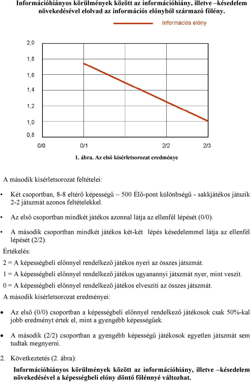 Az első csoportban mindkét játékos azonnal látja az ellenfél lépését (0/0). A második csoportban mindkét játékos két-két lépés késedelemmel látja az ellenfél lépését (2/2).