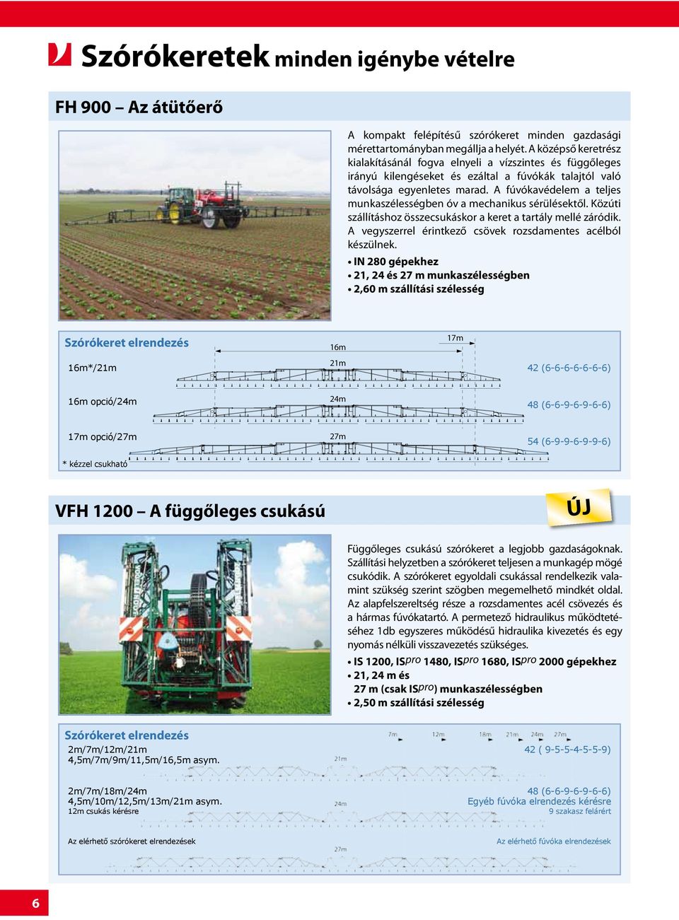 A fúvókavédelem a teljes munkaszélességben óv a mechanikus sérülésektől. Közúti szállításhoz összecsukáskor a keret a tartály mellé záródik.