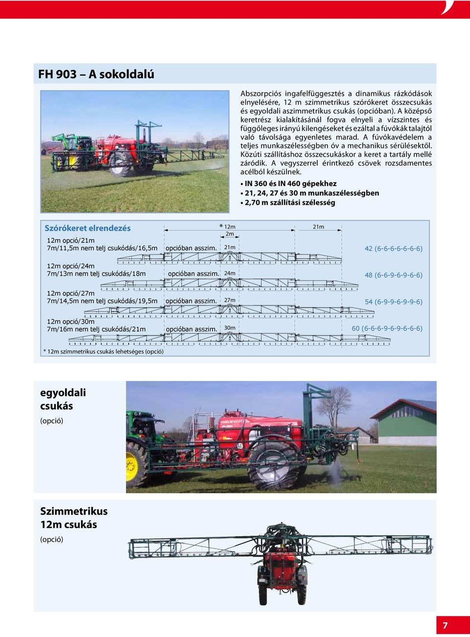 A fúvókavédelem a teljes munkaszélességben óv a mechanikus sérülésektől. Közúti szállításhoz összecsukáskor a keret a tartály mellé záródik.