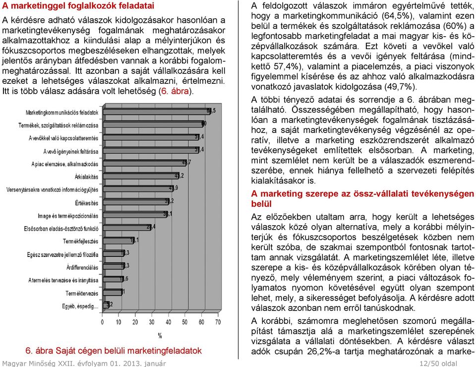 Itt azonban a saját vállalkozására kell ezeket a lehetséges válaszokat alkalmazni, értelmezni. Itt is több válasz adására volt lehetőség (6. ábra). 6.