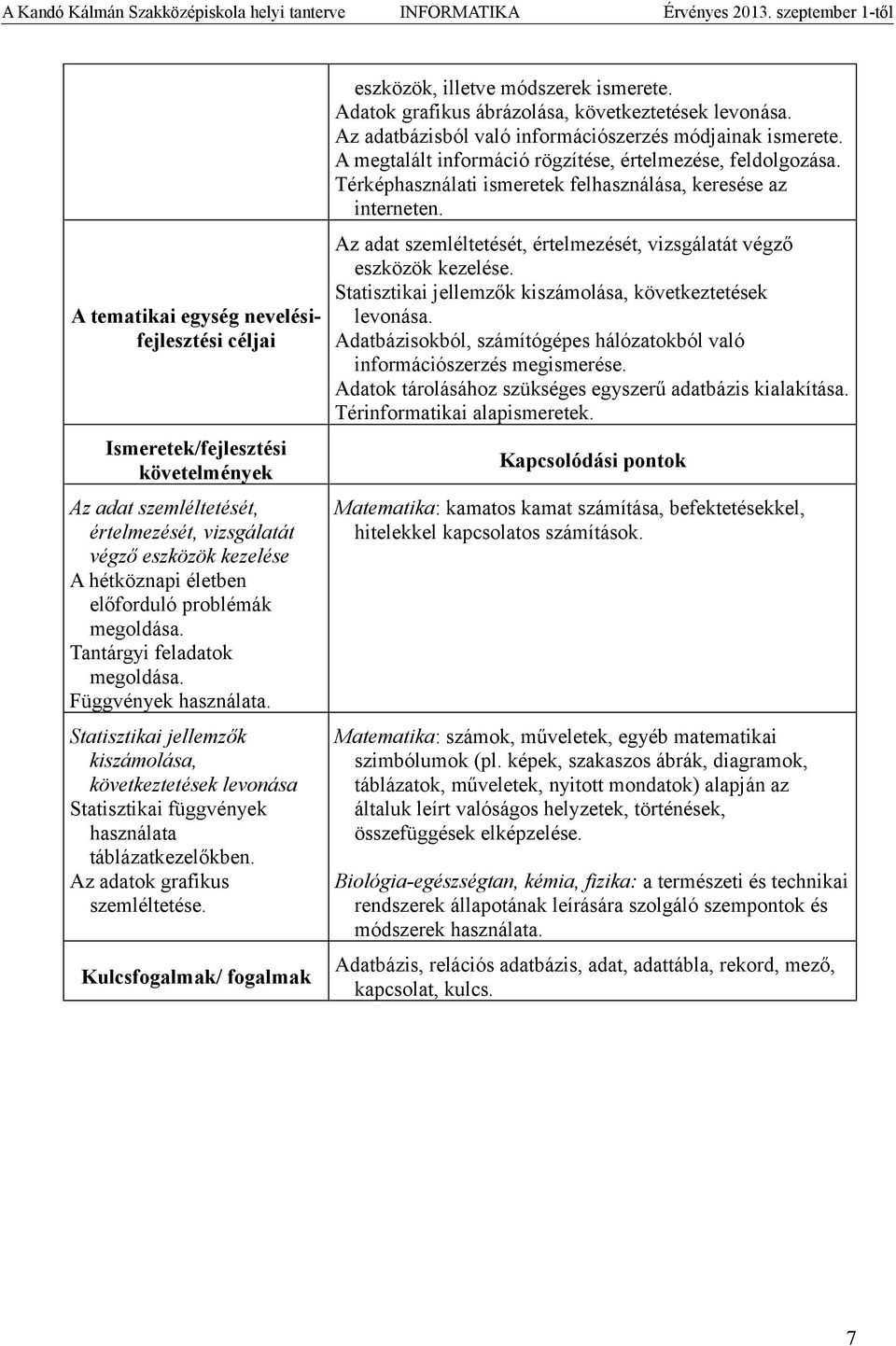 Az adatok grafikus szemléltetése. Kulcsfogalmak/ fogalmak eszközök, illetve módszerek ismerete. Adatok grafikus ábrázolása, következtetések levonása.