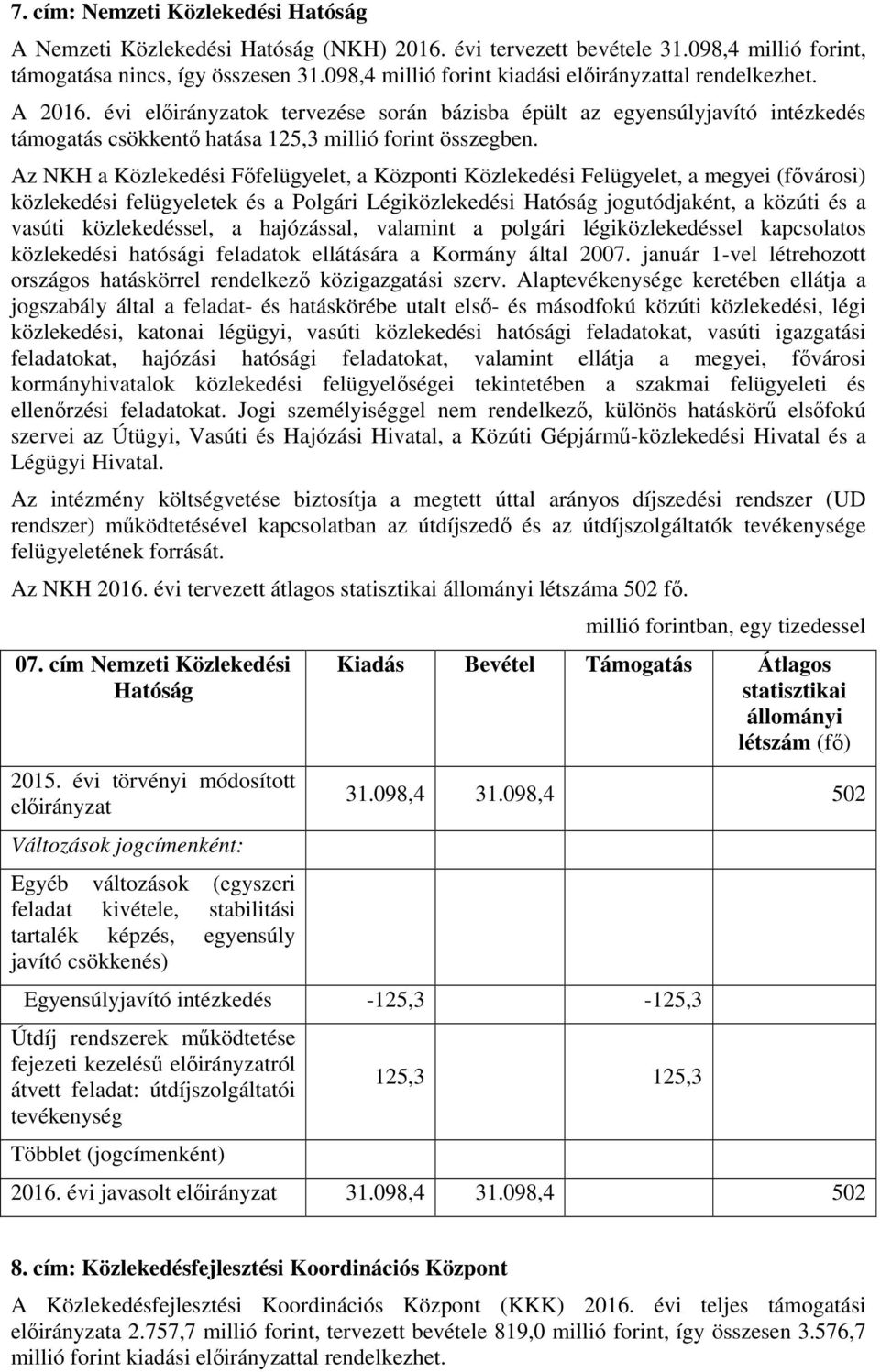 Az NKH a Közlekedési Főfelügyelet, a Központi Közlekedési Felügyelet, a megyei (fővárosi) közlekedési felügyeletek és a Polgári Légiközlekedési Hatóság jogutódjaként, a közúti és a vasúti