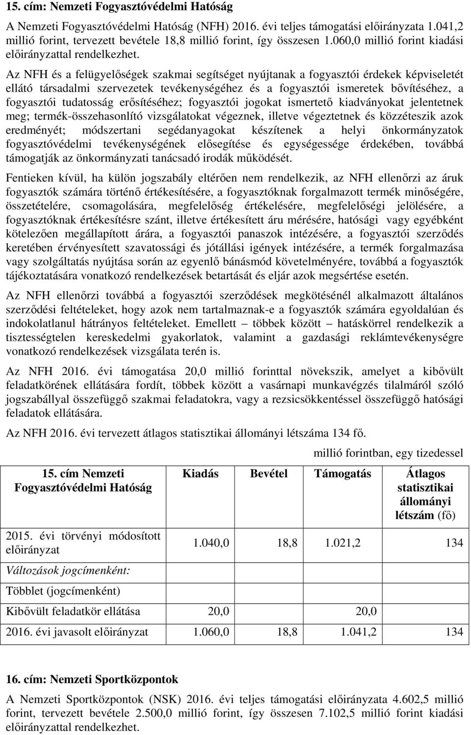 Az NFH és a felügyelőségek szakmai segítséget nyújtanak a fogyasztói érdekek képviseletét ellátó társadalmi szervezetek tevékenységéhez és a fogyasztói ismeretek bővítéséhez, a fogyasztói tudatosság