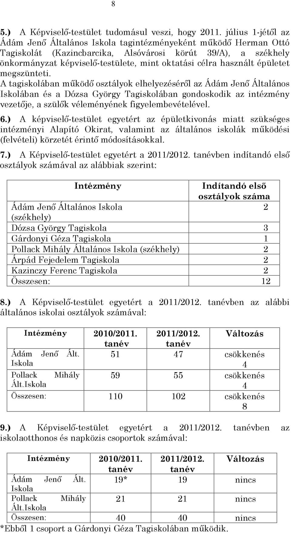 használt épületet megszünteti.