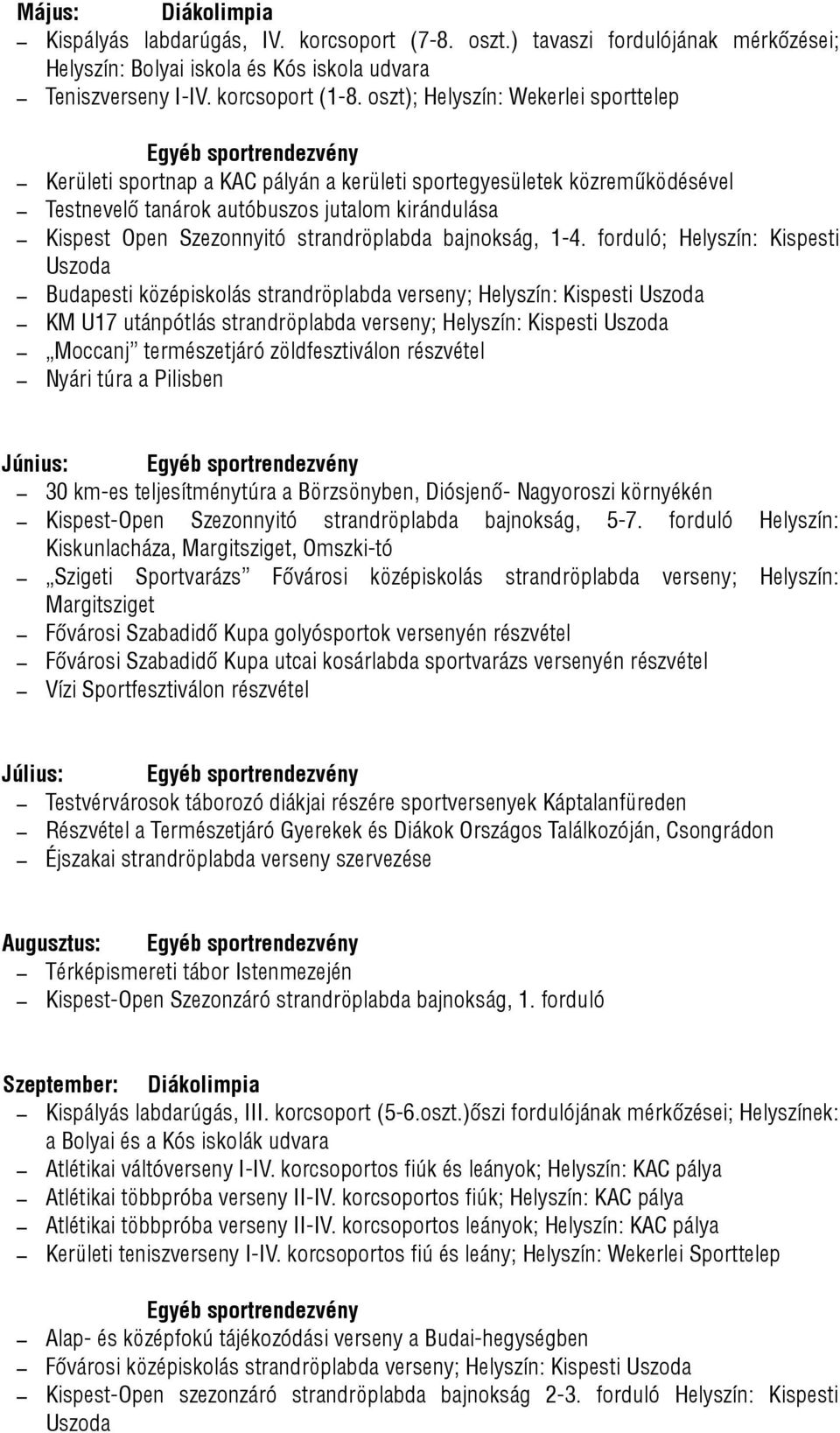 strandröplabda bajnokság, 1-4.