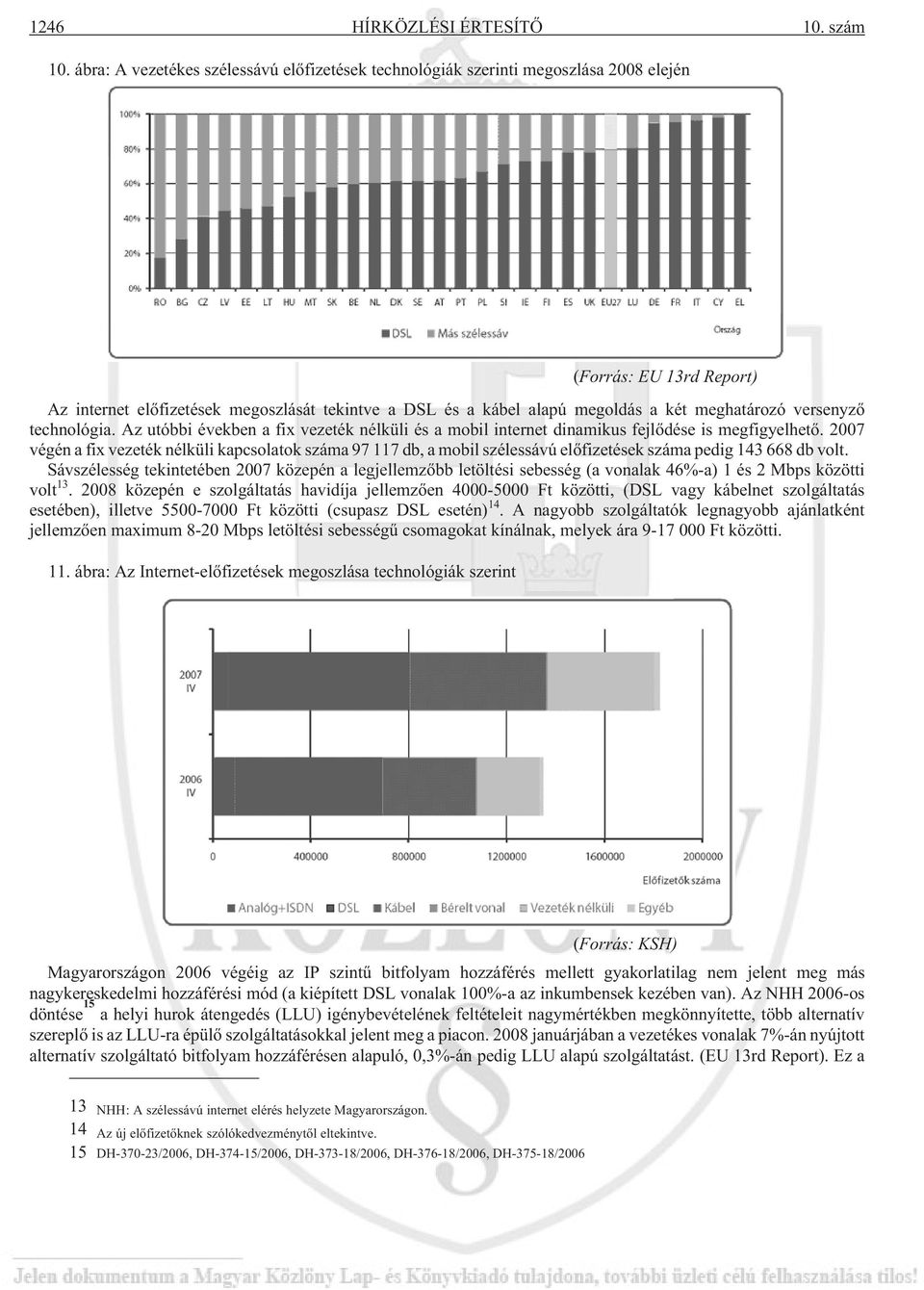 meghatározó versenyzõ technológia. Az utóbbi években a fix vezeték nélküli és a mobil internet dinamikus fejlõdése is megfigyelhetõ.