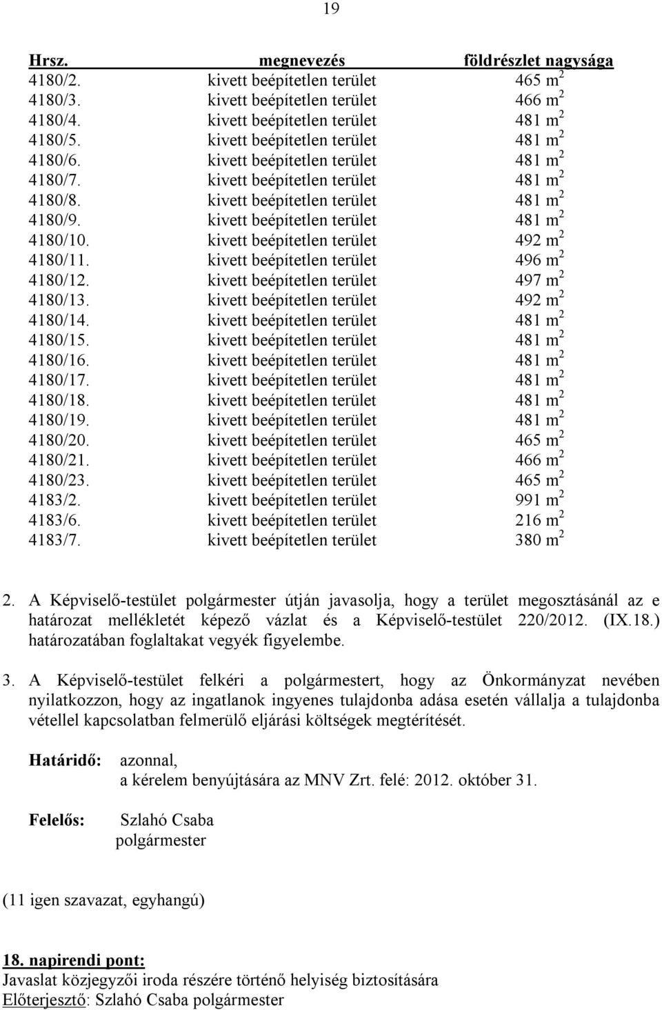 kivett beépítetlen terület 481 m 2 4180/10. kivett beépítetlen terület 492 m 2 4180/11. kivett beépítetlen terület 496 m 2 4180/12. kivett beépítetlen terület 497 m 2 4180/13.
