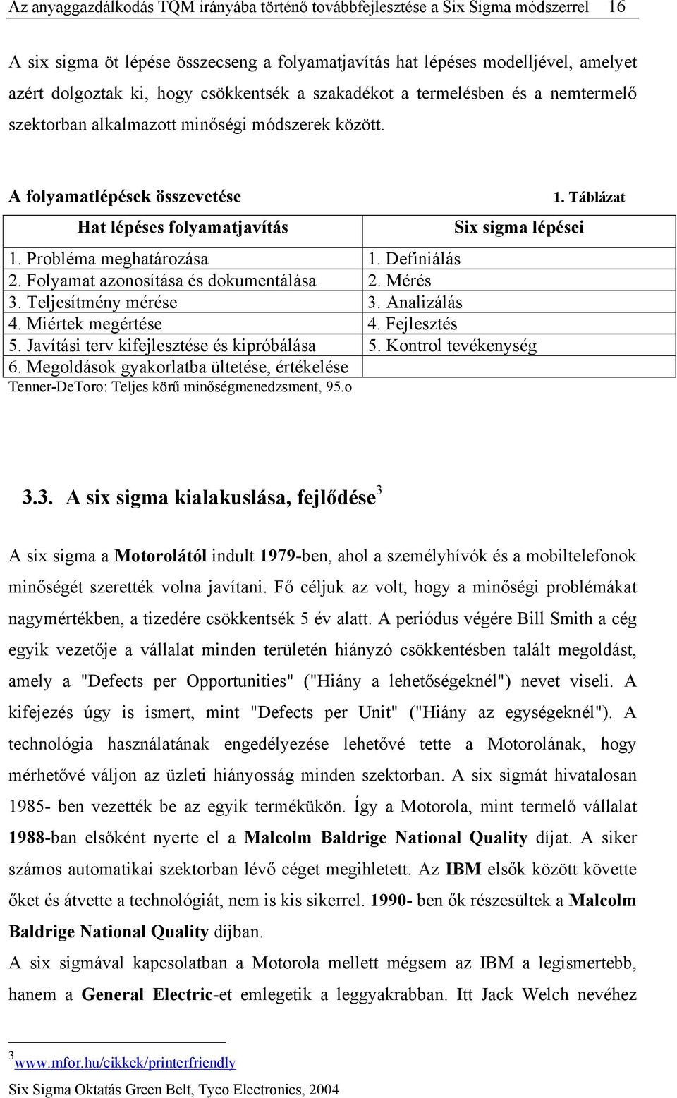 Probléma meghatározása 1. Definiálás 2. Folyamat azonosítása és dokumentálása 2. Mérés 3. Teljesítmény mérése 3. Analizálás 4. Miértek megértése 4. Fejlesztés 5.