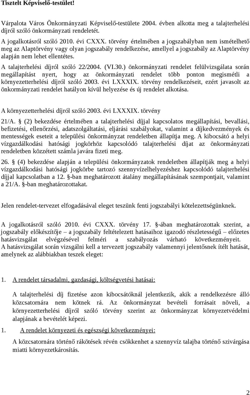 A talajterhelési díjról szóló 22/2004. (VI.30.