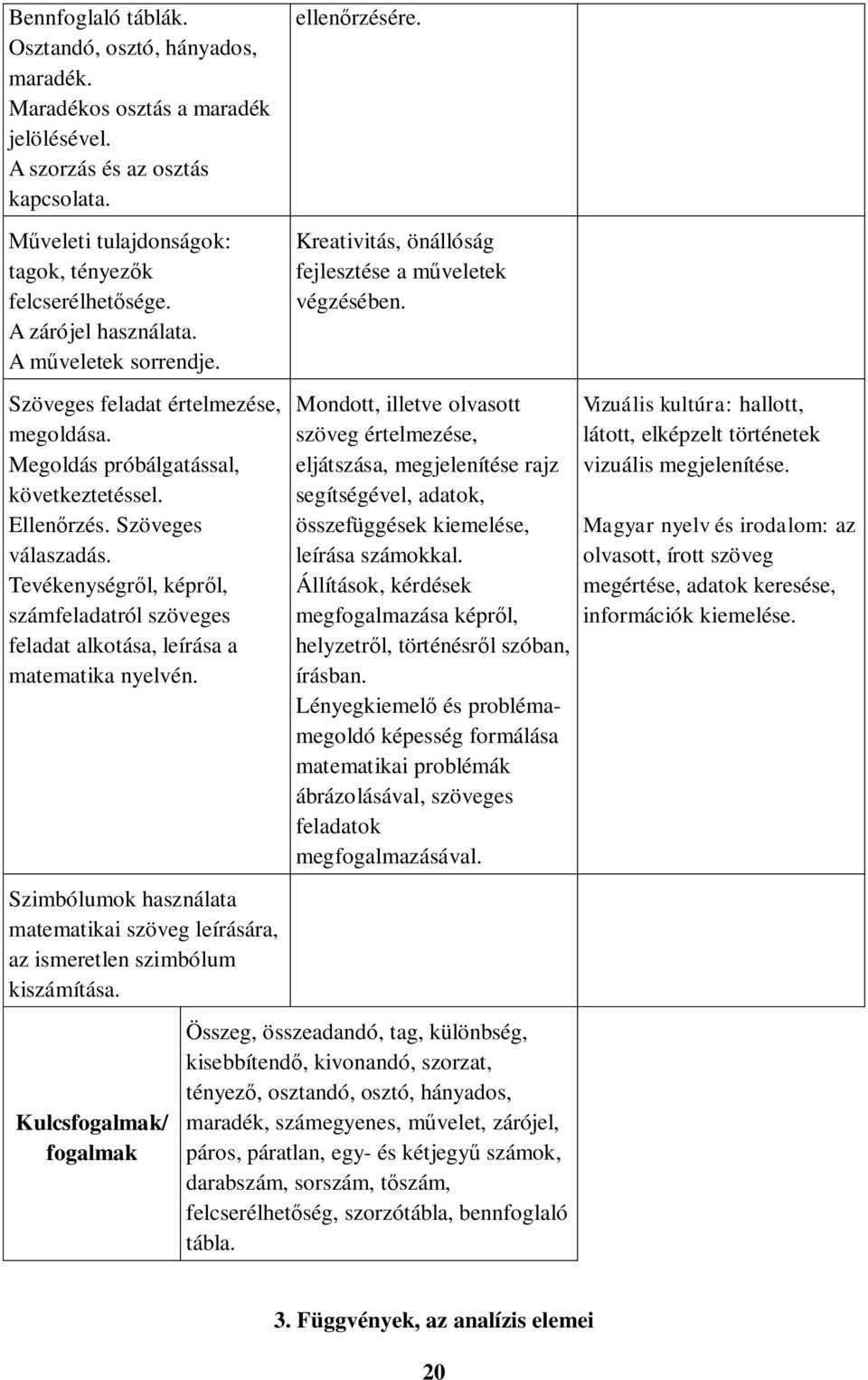 Megoldás próbálgatással, következtetéssel. Ellenőrzés. Szöveges válaszadás. Tevékenységről, képről, számfeladatról szöveges feladat alkotása, leírása a matematika nyelvén.