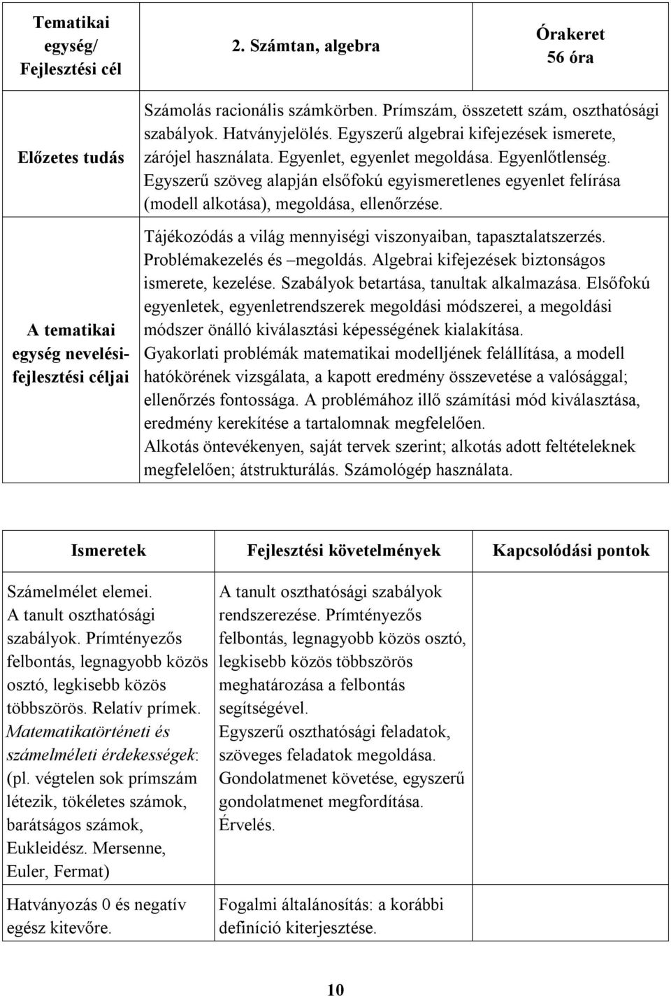 Egyszerű szöveg alapján elsőfokú egyismeretlenes egyenlet felírása (modell alkotása), megoldása, ellenőrzése. Tájékozódás a világ mennyiségi viszonyaiban, tapasztalatszerzés.