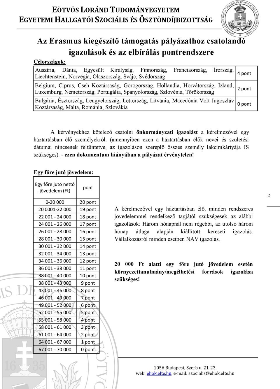 Bulgária, Észtország, Lengyelország, Lettország, Litvánia, Macedónia Volt Jugoszláv Köztársaság, Málta, Románia, Szlovákia 0 A kérvényekhez kötelező csatolni önkormányzati igazolást a kérelmezővel