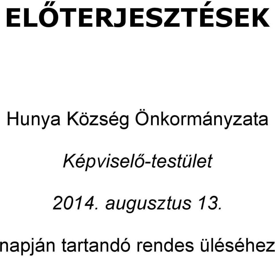 Képviselő-testület 2014.