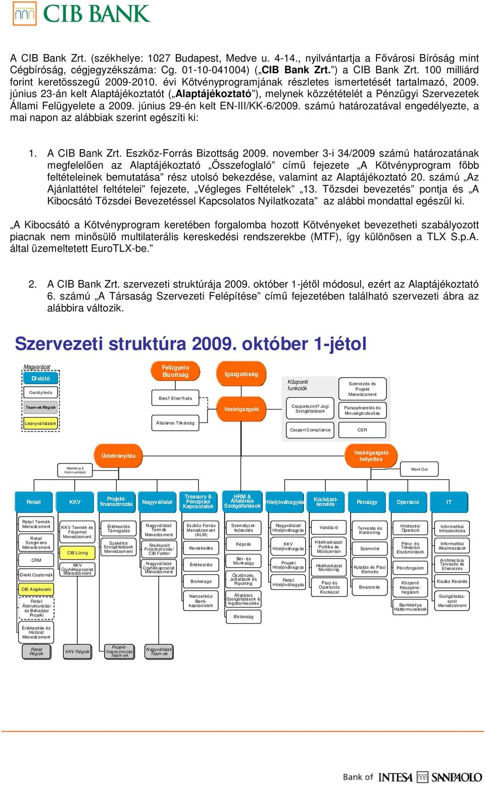 június 23-án kelt Alaptájékoztatót ( Alaptájékoztató ), melynek közzétételét a Pénzügyi Szervezetek Állami Felügyelete a 2009. június 29-én kelt EN-III/KK-6/2009.