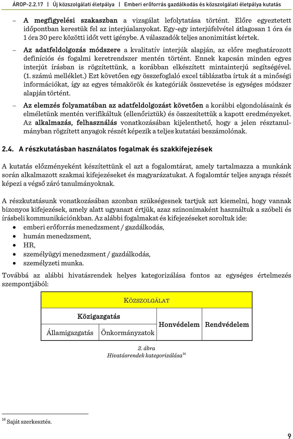 Az adatfeldolgozás módszere a kvalitatív interjúk alapján, az előre meghatározott definíciós és fogalmi keretrendszer mentén történt.