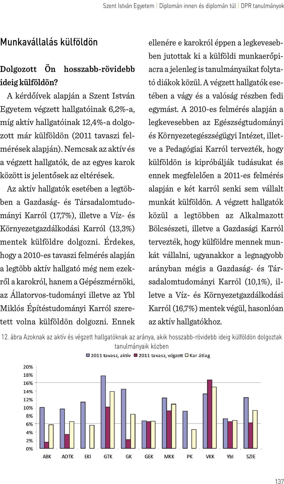 Nemcsak az aktív és a végzett hallgatók, de az egyes karok között is jelentősek az eltérések.