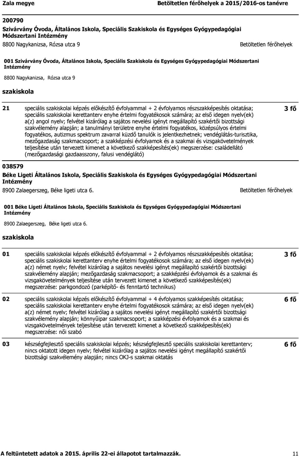 speciális i kerettanterv enyhe értelmi fogyatékosok számára; az első idegen nyelv(ek) a(z) angol nyelv; felvétel kizárólag a sajátos nevelési igényt megállapító szakértői bizottsági szakvélemény