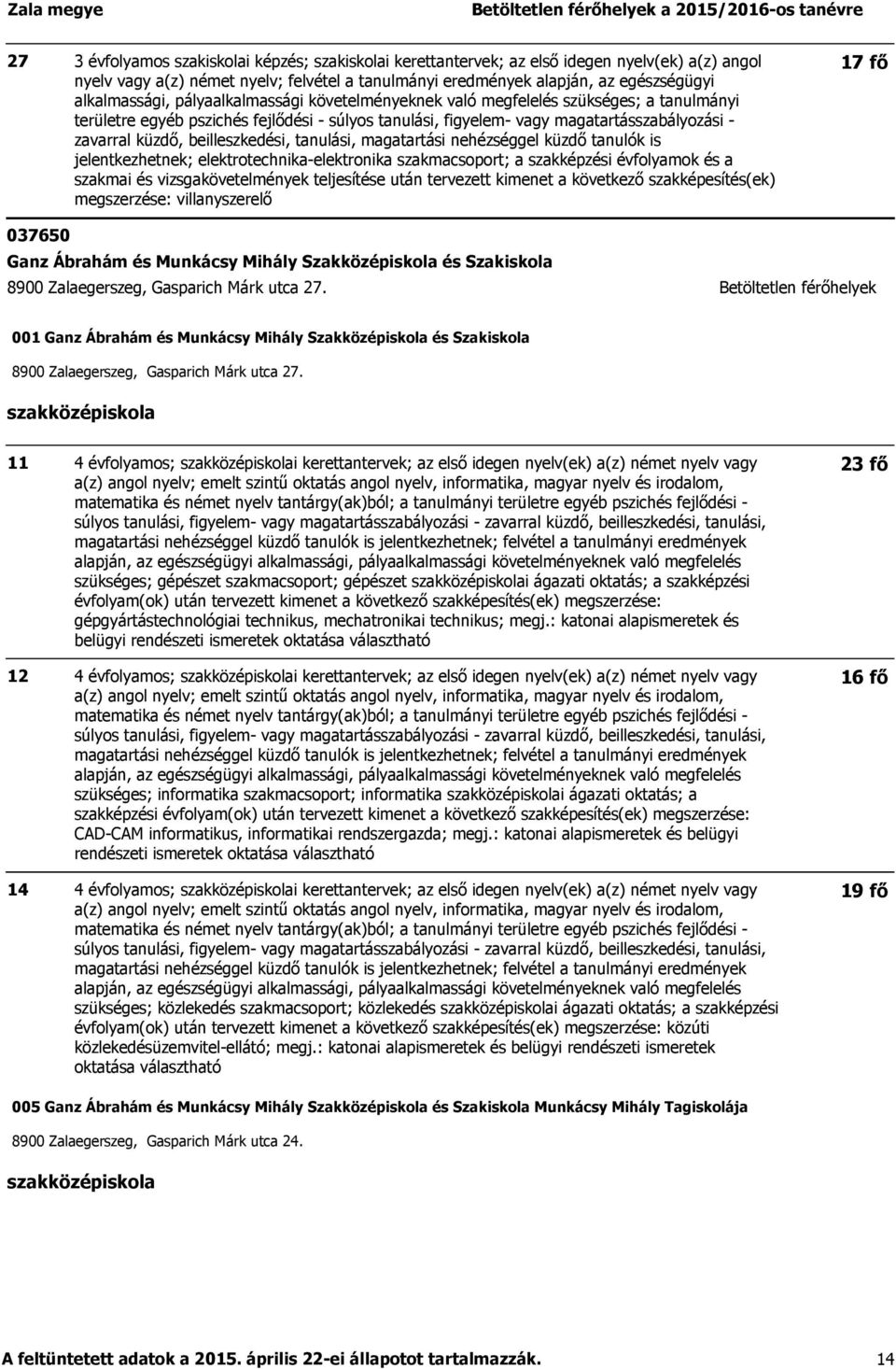 11 12 14 4 évfolyamos; i kerettantervek; az első idegen nyelv(ek) a(z) német nyelv vagy a(z) angol nyelv; emelt szintű oktatás angol nyelv, informatika, magyar nyelv és irodalom, matematika és német