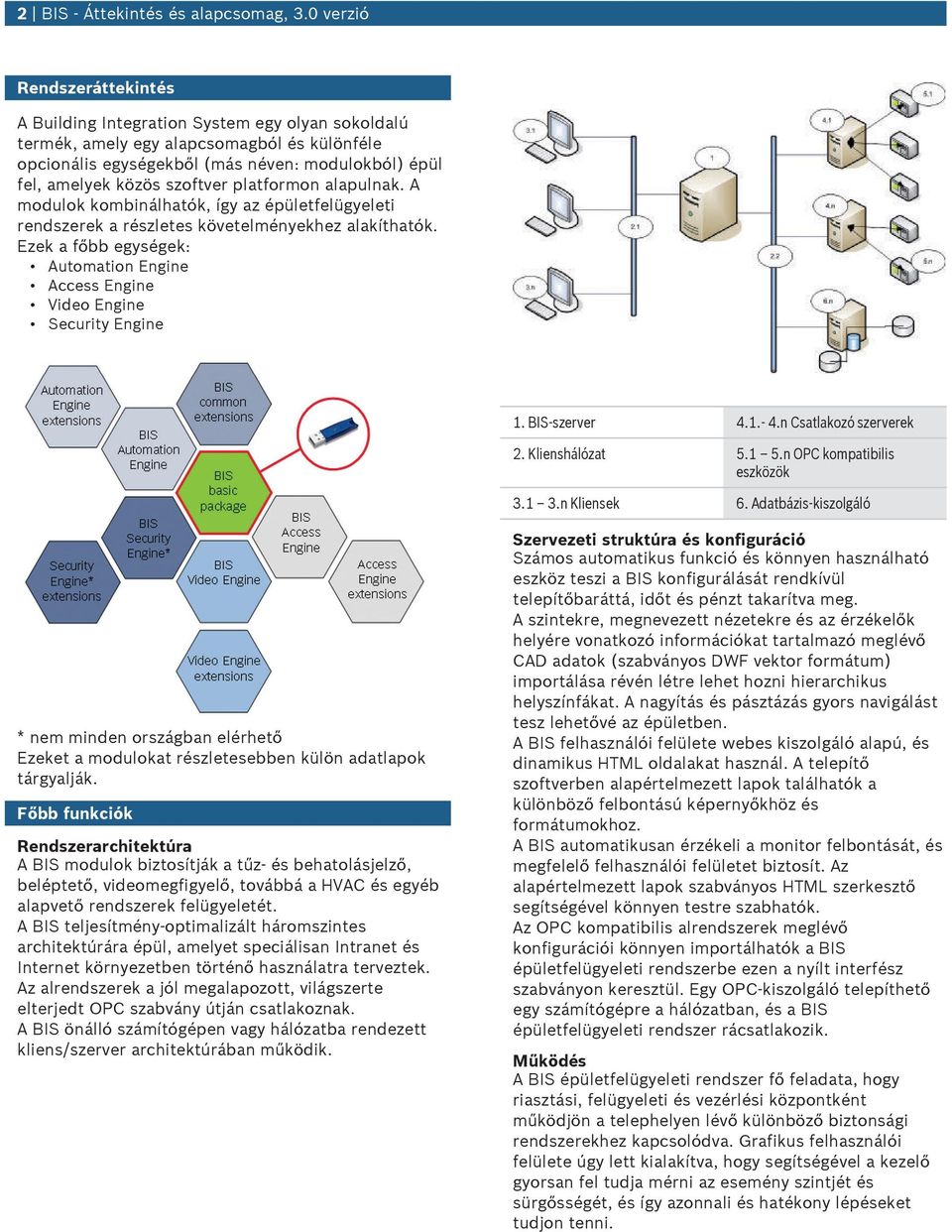 szoftver platformon alaplnak. A modlok kombinálhatók, így az épületfelügyeleti rendszerek a részletes követelményekhez alakíthatók.