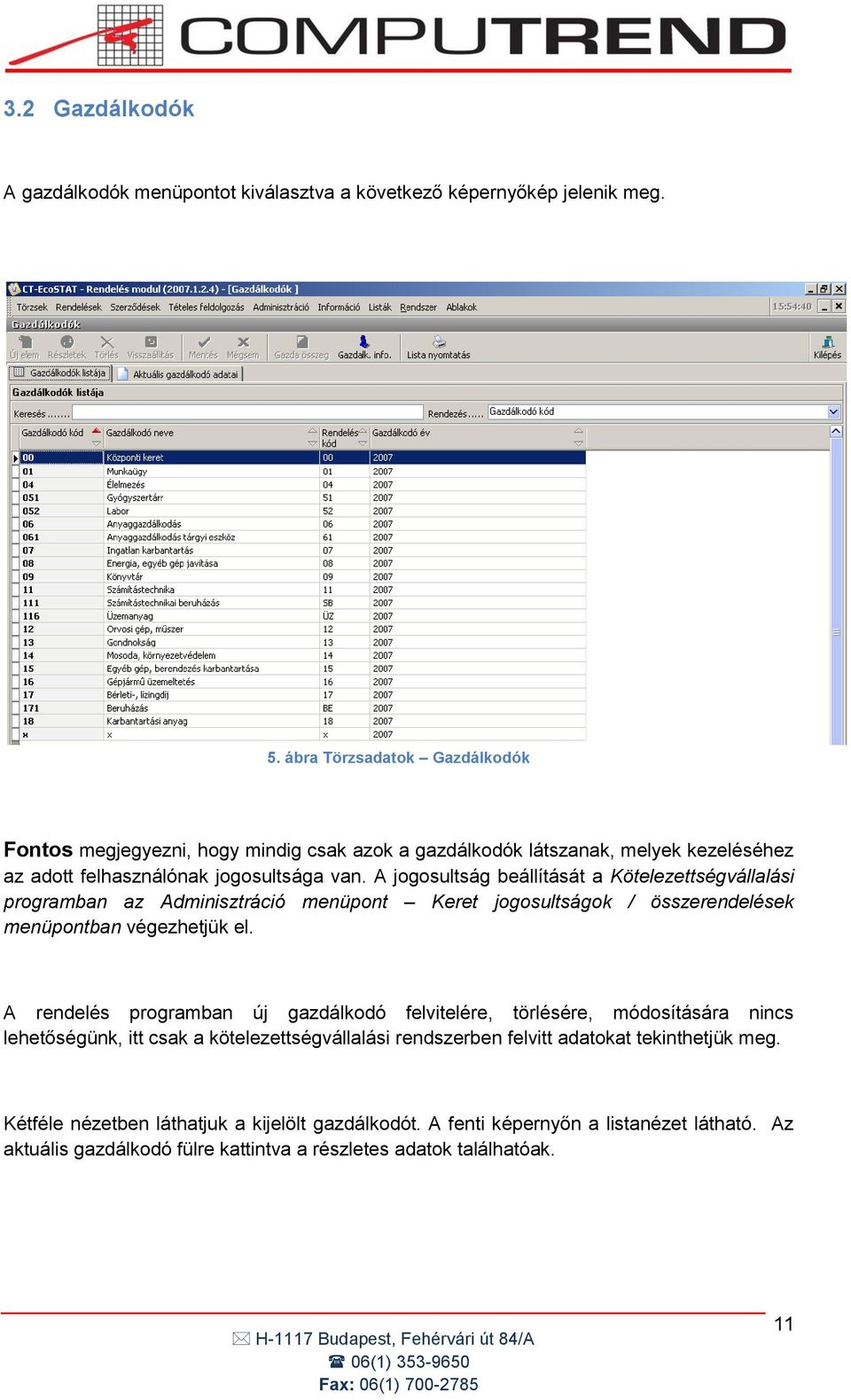 A jogosultság beállítását a Kötelezettségvállalási programban az Adminisztráció menüpont Keret jogosultságok / összerendelések menüpontban végezhetjük el.