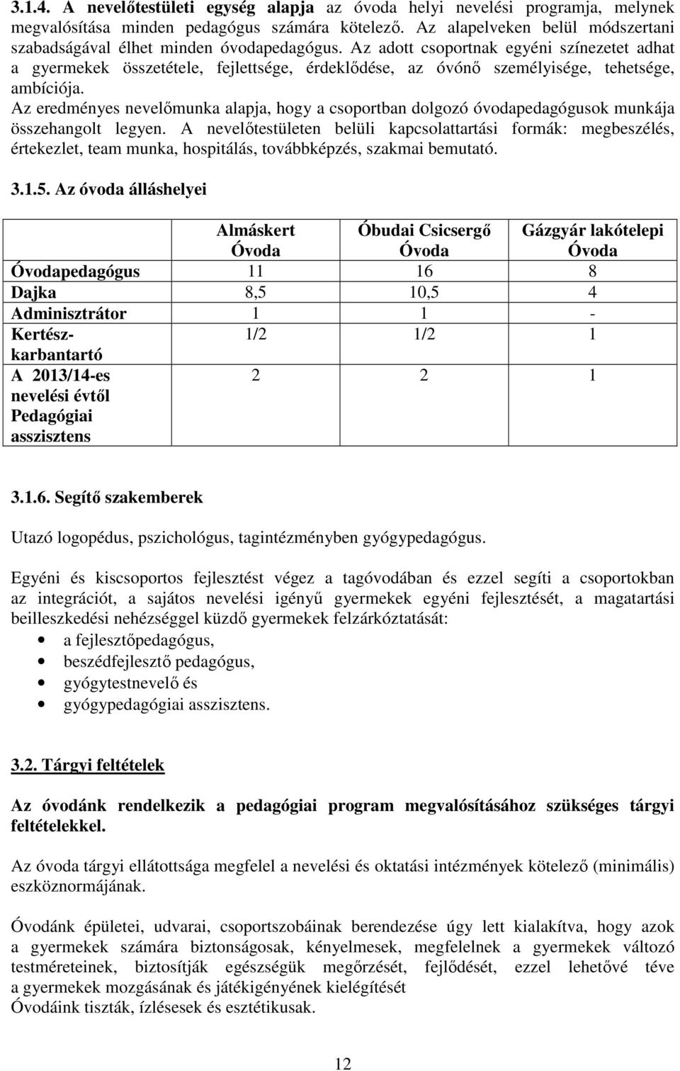 Az adott csoportnak egyéni színezetet adhat a gyermekek összetétele, fejlettsége, érdeklődése, az óvónő személyisége, tehetsége, ambíciója.