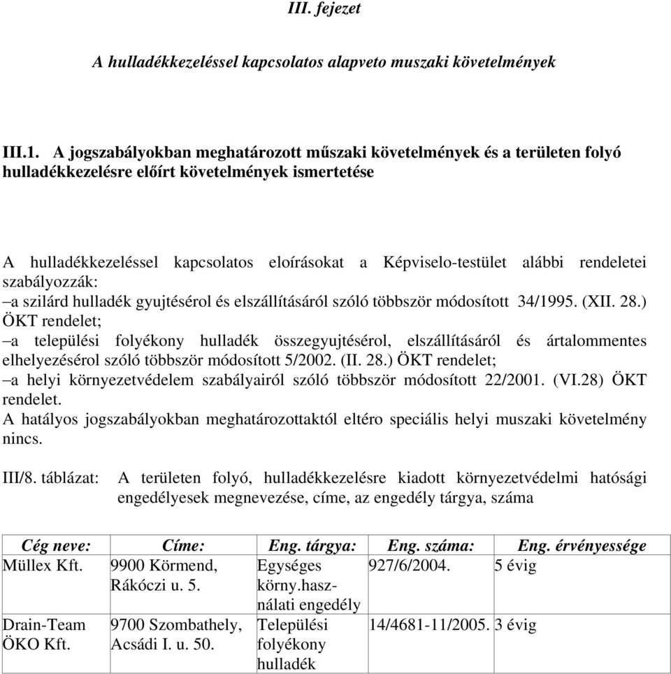 rendeletei szabályozzák: a szilárd hulladék gyujtésérol és elszállításáról szóló többször módosított 34/1995. (XII. 28.