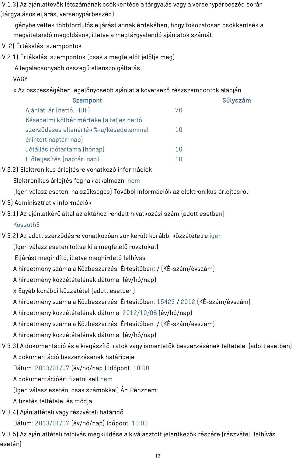 Értékelési szempontok IV.2.