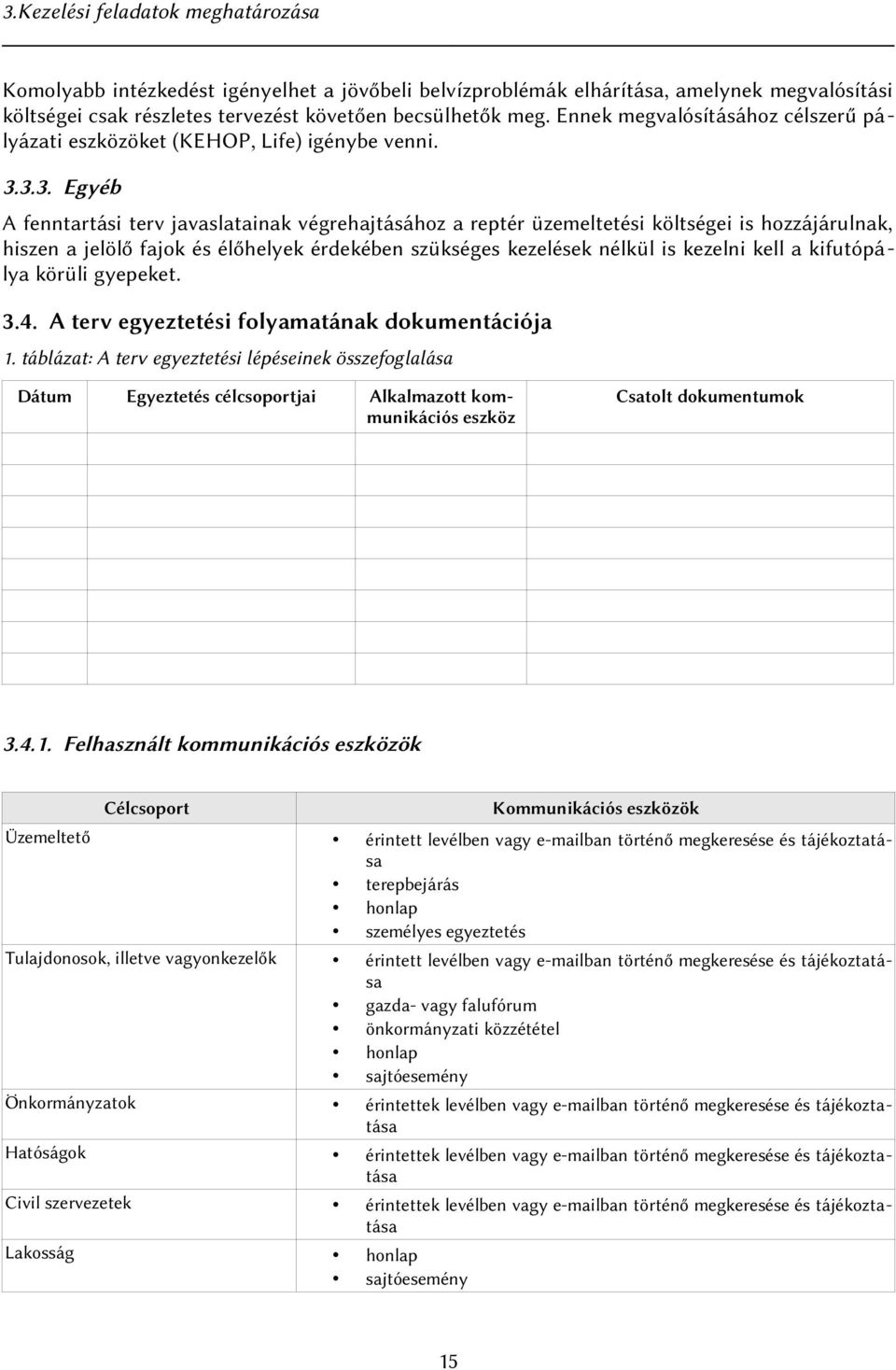 3.3. Egyéb A fenntartási terv javaslatainak végrehajtásához a reptér üzemeltetési költségei is hozzájárulnak, hiszen a jelölő fajok és élőhelyek érdekében szükséges kezelések nélkül is kezelni kell a