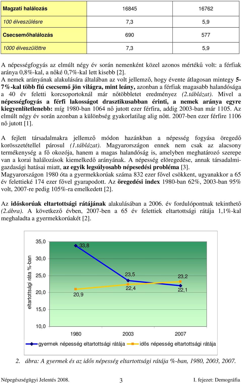 A nemek arányának alakulására általában az volt jellemzı, hogy évente átlagosan mintegy 5-7%-kal több fiú csecsemı jön világra, mint leány, azonban a férfiak magasabb halandósága a 4 év feletti