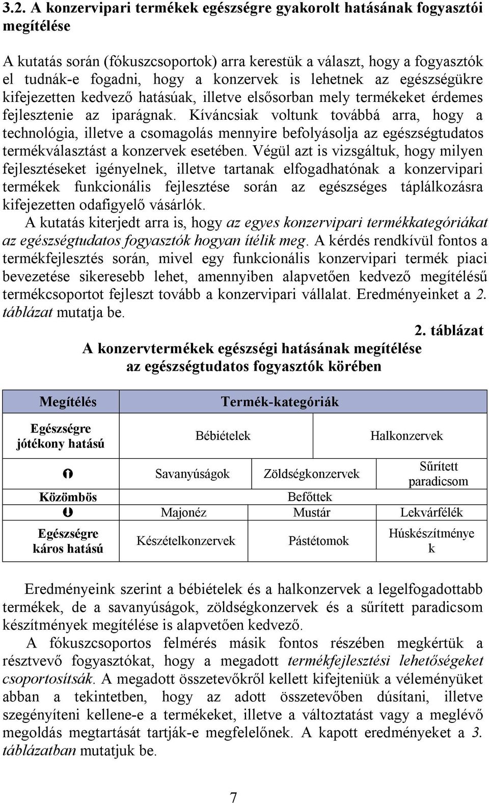 Kíváncsiak voltunk továbbá arra, hogy a technológia, illetve a csomagolás mennyire befolyásolja az egészségtudatos termékválasztást a konzervek esetében.