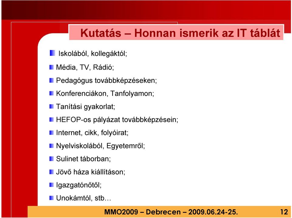 továbbképzésein; Internet, cikk, folyóirat; Nyelviskolából, Egyetemről; Sulinet