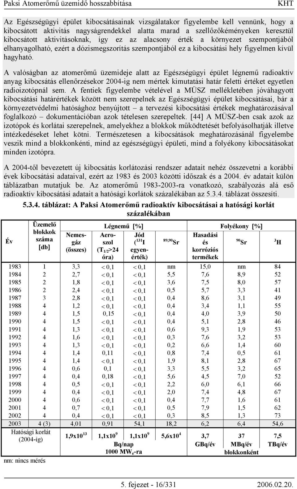 A valóságban az atomerőmű üzemideje alatt az Egészségügyi épület légnemű radioaktív anyag kibocsátás ellenőrzésekor 2004-ig nem mértek kimutatási határ feletti értéket egyetlen radioizotópnál sem.