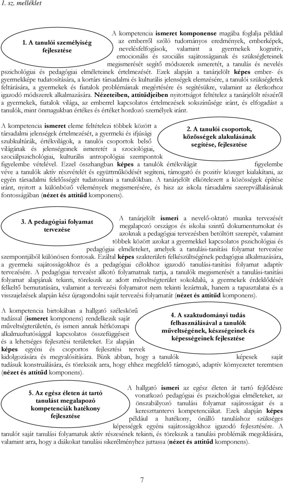 emocionális és szociális sajátosságainak és szükségleteinek megismerését segítő módszerek ismeretét, a tanulás és nevelés pszichológiai és pedagógiai elméleteinek értelmezését.