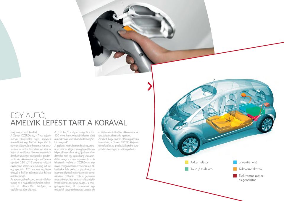 Az akkumulátor a motor áramellátásán kívül a légkondicionáló és a fűtésrendszer működéséhez szükséges energiáról is gondoskodik.