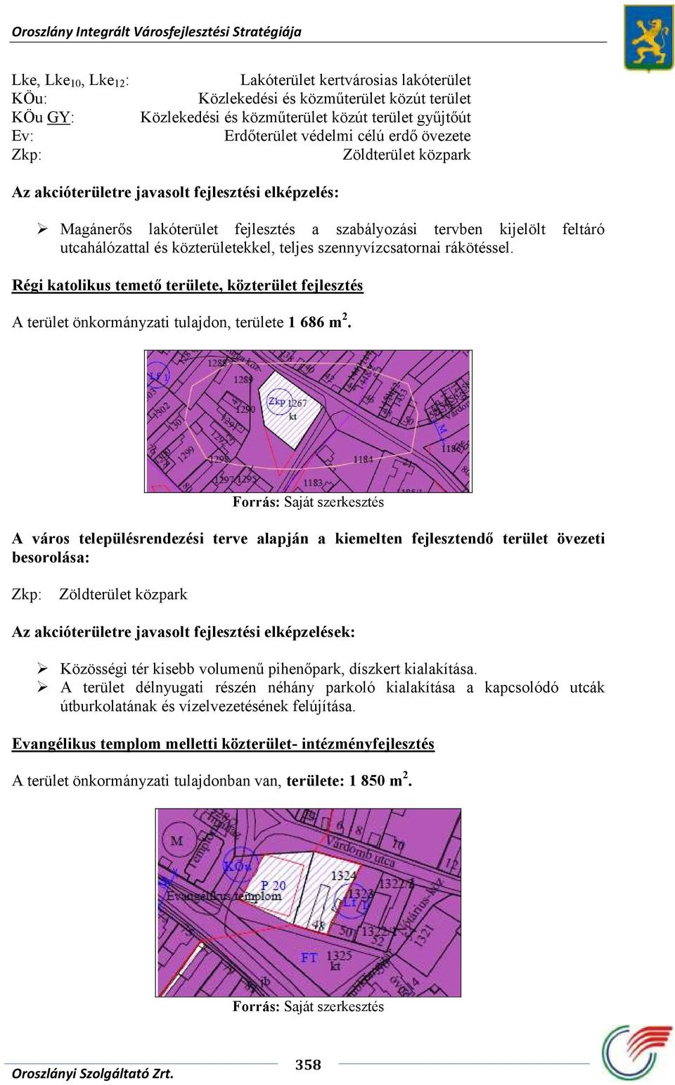 szennyvízcsatornai rákötéssel. Régi katolikus temető területe, közterület fejlesztés A terület önkormányzati tulajdon, területe 1 686 m 2.